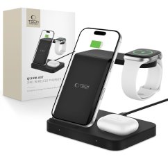 Tech-Protect Qi15W-A37 3v1 Wireless Charger For Android & Apple Black