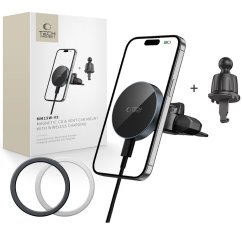 Držiak do auta Tech-Protect mm15W-V5 Magnetic Magsafe Cd & Vent Car Mount Wireless Charger 15W Black/Black