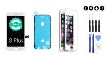 MULTIPACK - Biely LCD displej iPhone 8 Plus + LCD adhesive (lepka pod displej) + 3D ochranné sklo + sada náradia