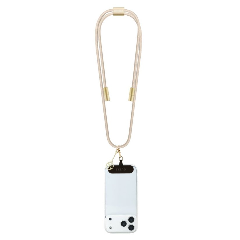 Guess Crossbody Strap 4G Charm USB-C/USB-C töltőkábellel bézs színben