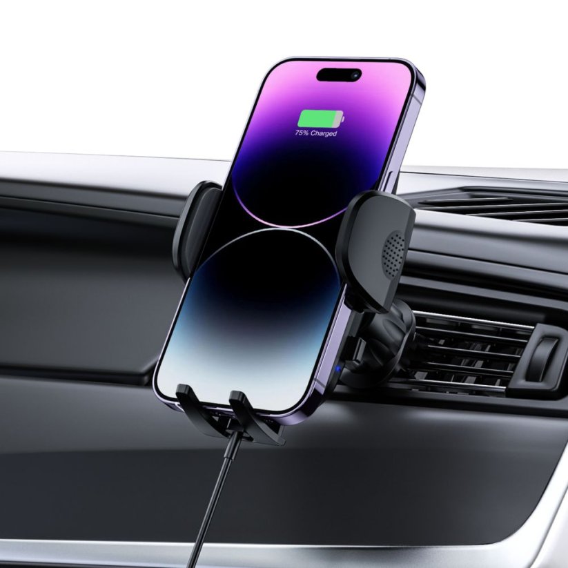 Držiak do auta Tech-Protect cm15W-V1 Dashboard & Vent Car Mount Wireless Charger 15W Black