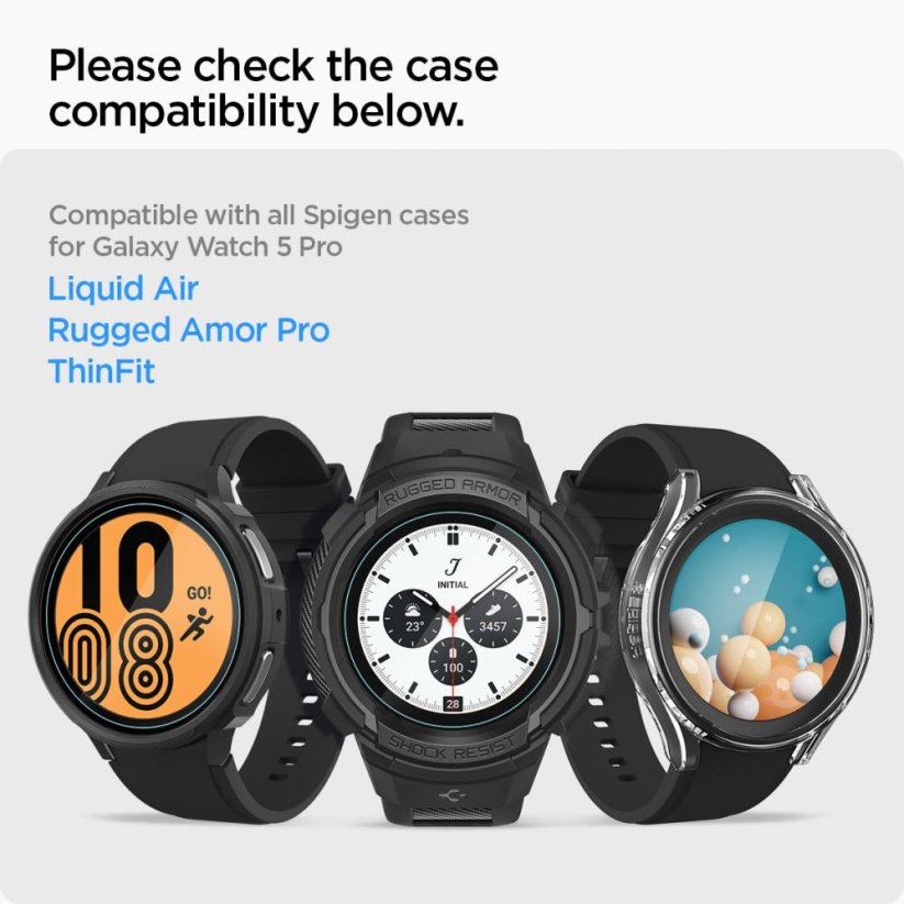 Ochranné tvrdené sklo Spigen Glas.Tr ”Ez-Fit” 2-Pack Samsung Galaxy Watch 5 Pro (45 mm)