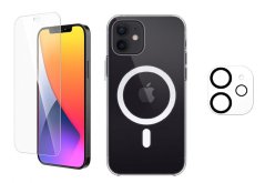 3PACK - Ochranné sklo + Crystal Air kryt s MagSafe + ochranné sklíčko kamery pre iPhone 12 mini 3PACK - Ochranné sklo + Crystal Air kryt s MagSafe + ochranné sklíčko kamery pre iPhone 12 mini