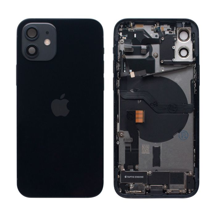 Apple iPhone 12 - Zadný housing s predinštalovanými dielmi (Black)