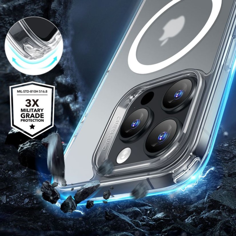 Ochranné sklo ESR Classic Hybrid Halolock Magsafe & Tempered Glass iPhone 16 Pro Frosted Clear