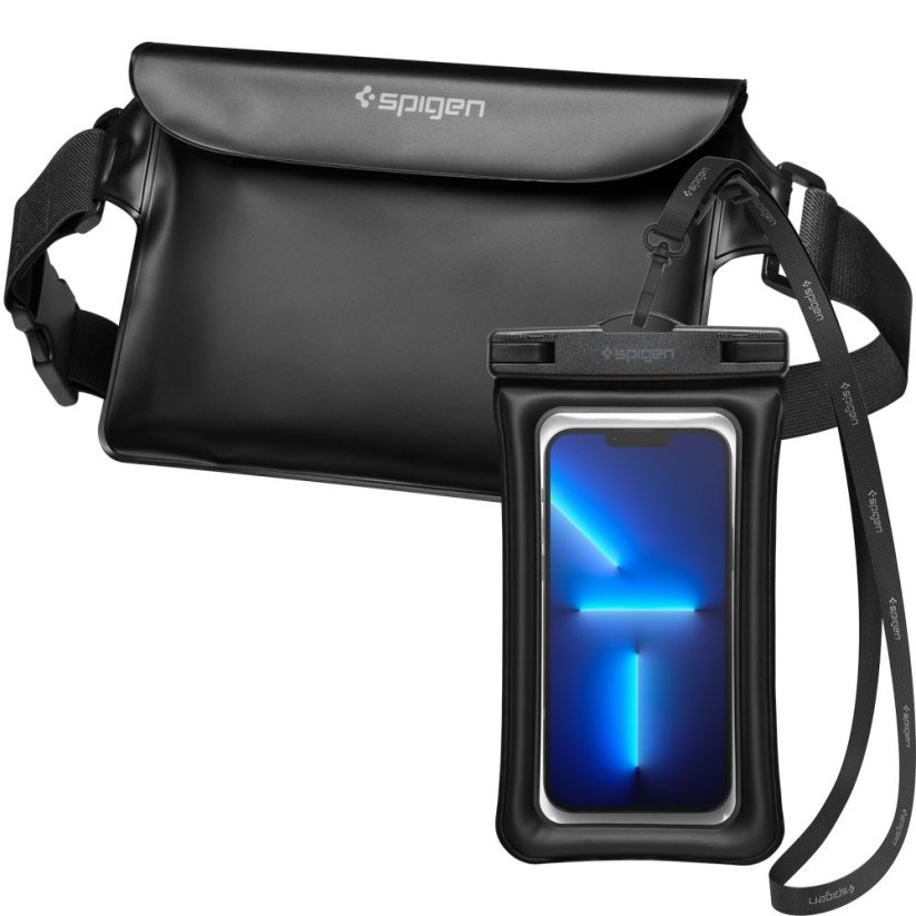 Kryt Spigen A621 Universal Waterproof Case & Waist Bag Black