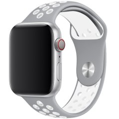 Remienok pre Apple Watch (38/40/41mm) Sport, grey-white (veľkosť S) Remienok pre Apple Watch (38/40/41mm) Sport, grey-white (veľkosť S)
