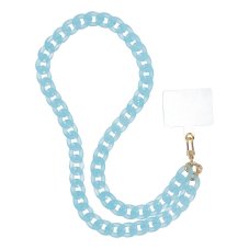 Panama Long Phone Lanyard, Phone Pendant / Cord Length 80cm (40cm In The Loop) / On Neck - Blue
