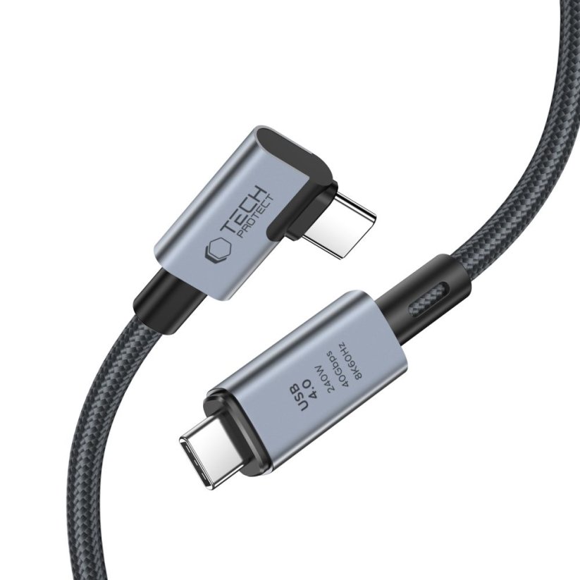 Kábel Tech-Protect Ultraboost Max ”L” Usb 4.0 8K 40Gbps Type-C Cable PD240W 150cm Grey