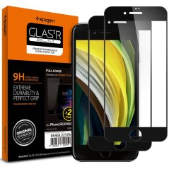 Ochranné tvrdené sklo Spigen Glass Fc 2-Pack iPhone 7 / 8 / SE 2020 / 2022 Black