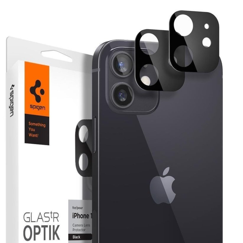 Spigen Optik - Ochranné sklo zadnej kamery pre Apple iPhone 12 - 2ks v balení