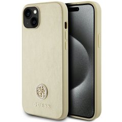 Kryt Guess Case iPhone 13 / 14 / 15 Guhcp15Sps4Dgpd (Leather 4G Metal Logo Strass) Gold