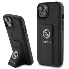 Kryt Guess Case iPhone 13 / 14 / 15 Guhcp15Spgssadk (Grip Stand 4G Saffiano Strass) Black