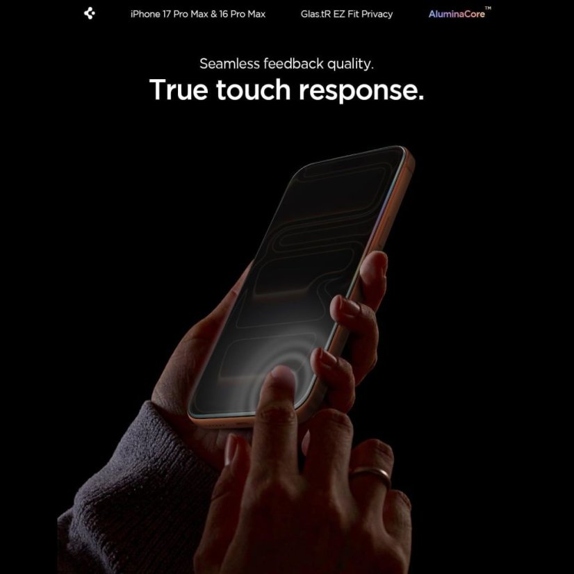 edzett védőüveg Szkło Prywatyzujące Spigen Glas.Tr "Ez Fit Ac" 2-Pack iPhone 16 Pro Max / 17 Pro Max Privacy