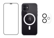 3PACK - Hydrogel + Crystal Air kryt s MagSafe + ochranné sklíčko kamery pre iPhone 12