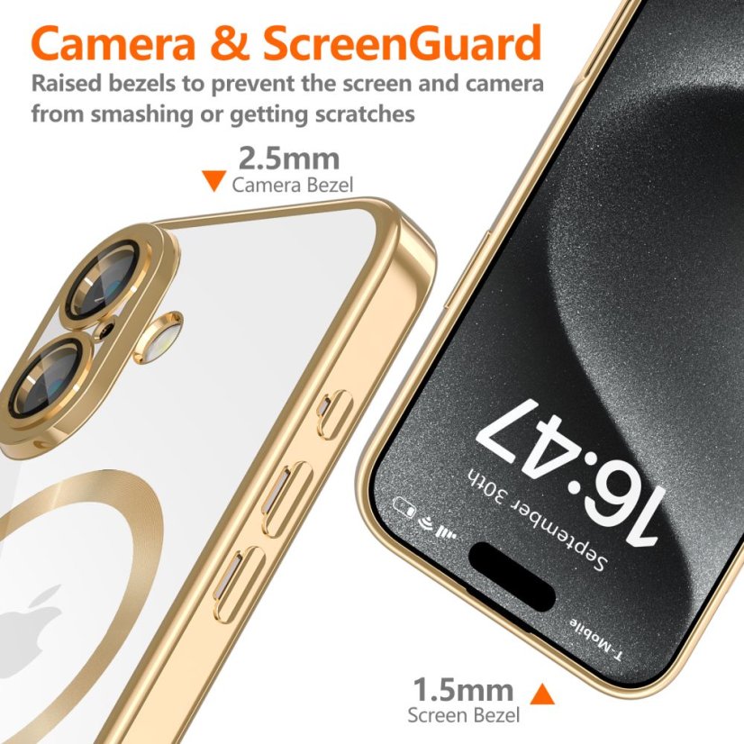 Kryt Tech-Protect Magflex Magsafe iPhone 16 Shiny Gold