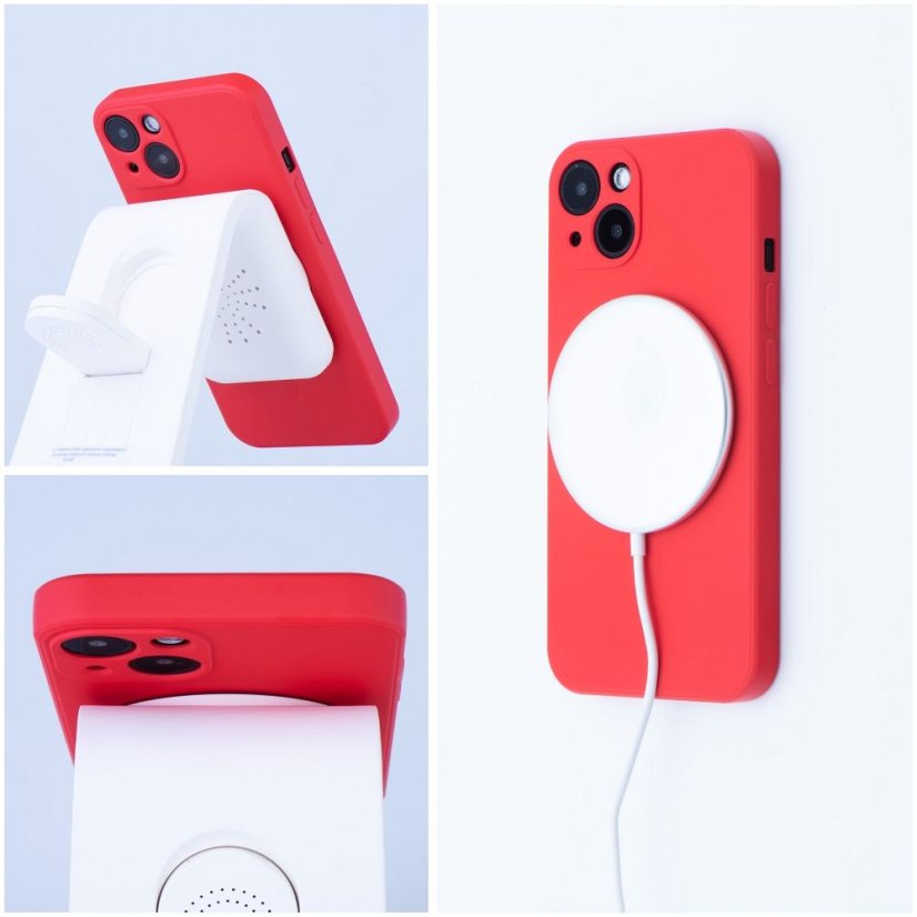 Kryt Case iPhone 16E Silicone Mag Cover s MagSafe Red