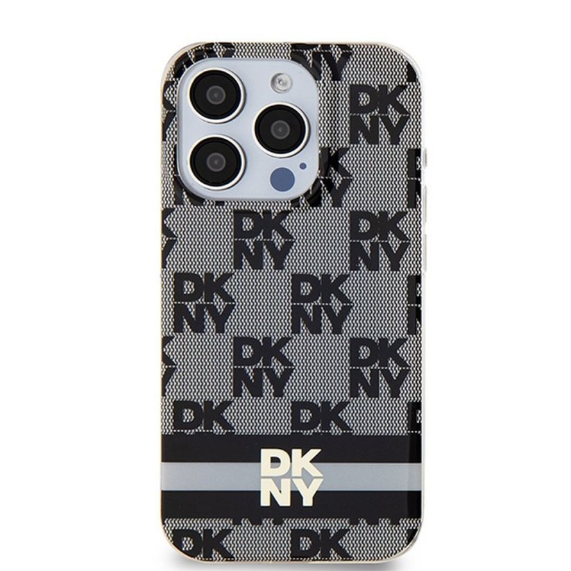 Kryt DKNY Case iPhone 15 Pro s MagSafe Dkhmp15Lhcptsk (DKNY Hc Magsafe Pc Tpu Checkered Pattern W/Printed Stripes) Black