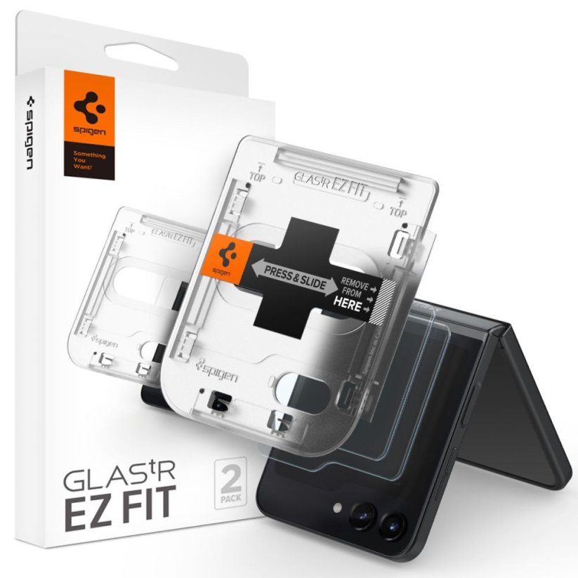 Ochranné tvrdené sklo Spigen Glas.Tr ”Ez Fit” 2-Pack Samsung Galaxy Z Flip 5 Clear