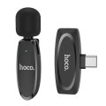 Vezeték nélküli Lavalier mikrofon USB C Hoco L15 Black