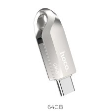 Pamäťová karta Pendrive 64Gb USB 3.0 (USB A + USB C) Hoco Ud8 Nickel
