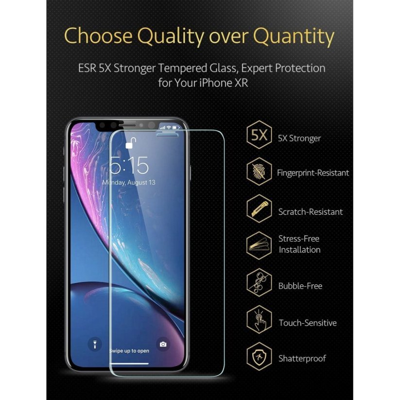 2PACK - ESR Prémiové ochranné tvrdené sklo pre Apple iPhone XR