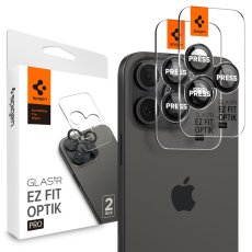 Ochranné sklo zadnej kamery 2ks v balení, set ochranných skiel zadnej kamery Spigen Optik Pro Glas.Tr ”Ez Fit” Camera Protector 2-Pack iPhone 14 Pro / Max / 15 Pro / Max / 16 Pro / Max / 17 Pro / Max Black
