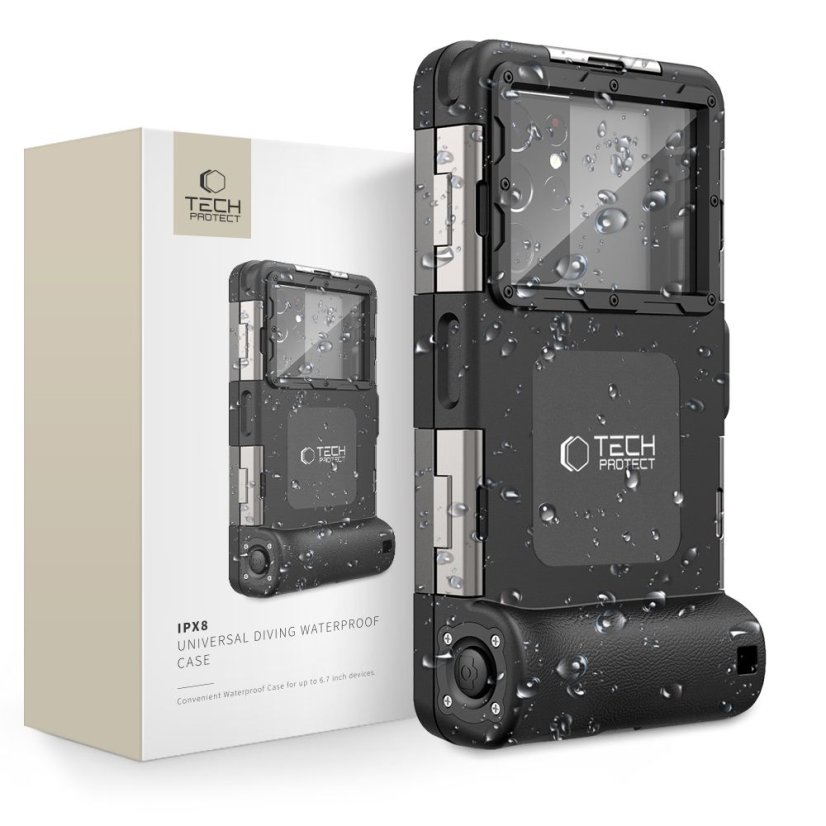 Vodeodolné púzdro Tech-Protect Ipx8 Universal Diving Waterproof Case Black