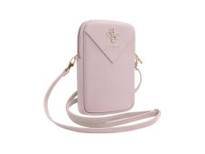 Guess PU Grained 4G Metal Logo Taška na Telefon se Zipem Pink Guess PU Grained 4G Metal Logo Taška na Telefon se Zipem Pink