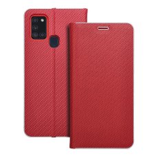 Tok Flip Case Samsung Galaxy A21S LUNA Book Carbon Case Red