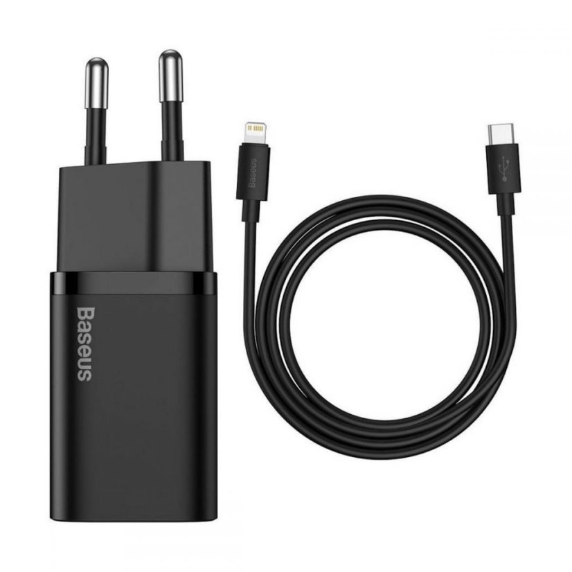 Sieťová nabíjačka na mobil a tablet Baseus Super Si Network Charger PD20W + Lightning Cable Black