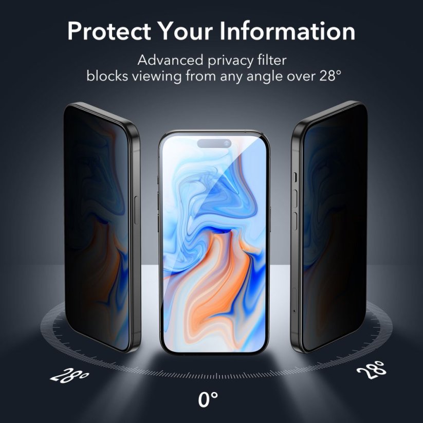 Ochranné tvrdené sklo ESR Tempered Glass iPhone 15 Privacy