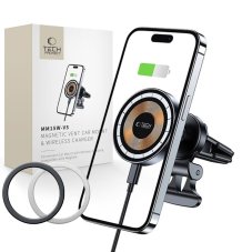 Držiak do auta Tech-Protect mm15W-V5 Magnetic Magsafe Vent Car Mount vezeték nélküli töltő Black