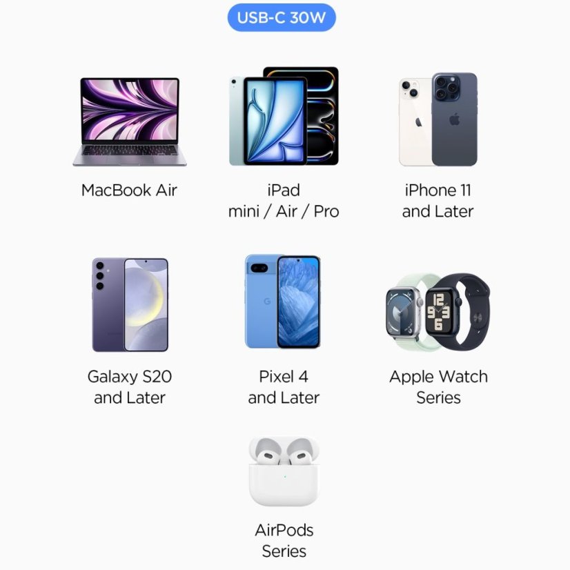 Spigen Essential Ev301 1 portos autós töltő 30W Black