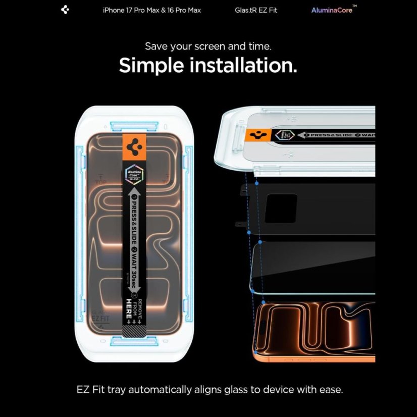edzett védőüveg Spigen Glas.Tr "Ez Fit Ac" 2-Pack iPhone 16 Pro Max / 17 Pro Max átlátszó