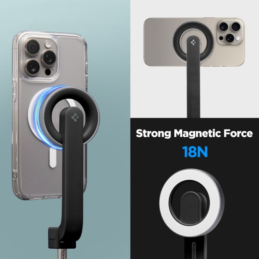 Selfie tyč Spigen S571W Magsafe Bluetooth Selfie Stick Tripod Black