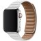 Koženkový remienok Leather Link pre Apple Watch (42/44/45mm) White