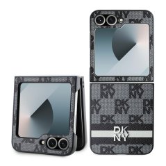 DKNY PU Leather Checkered Pattern and Stripe zadný kryt pre Samsung Galaxy Z Flip 6 Black DKNY PU Leather Checkered Pattern and Stripe zadný kryt pre Samsung Galaxy Z Flip 6 Black