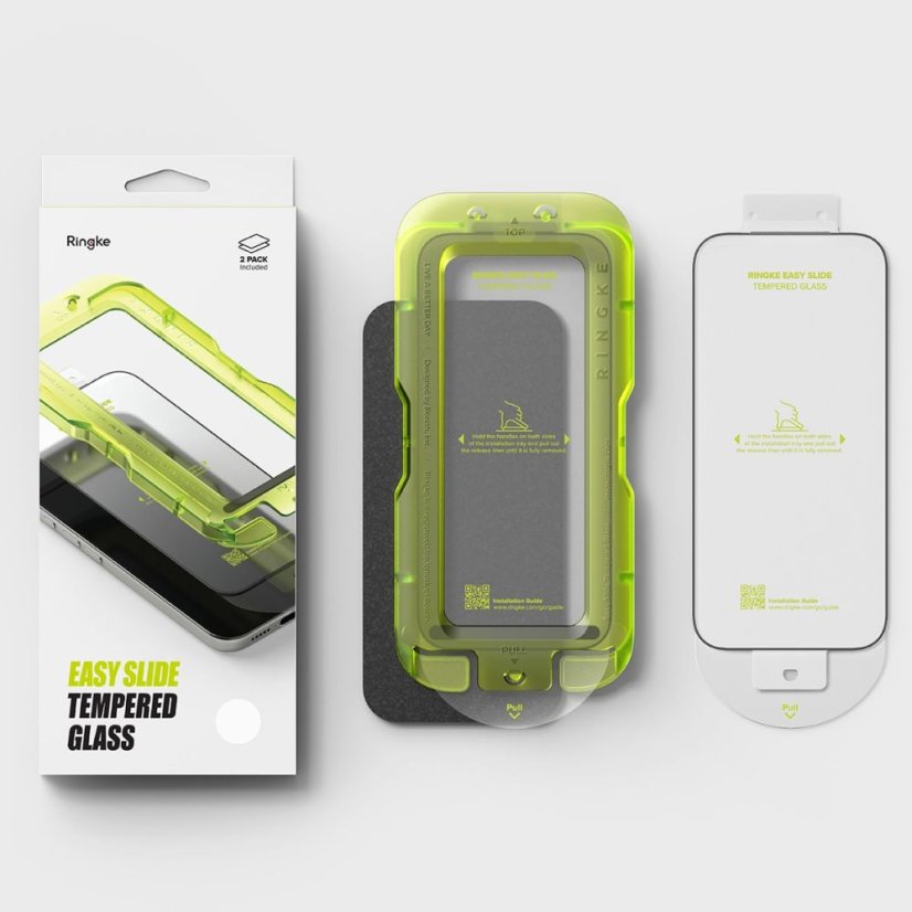 2ks v balení, set ochranných skiel Ringke Easy Slide 2-Pack iPhone 17 Pro Max Black