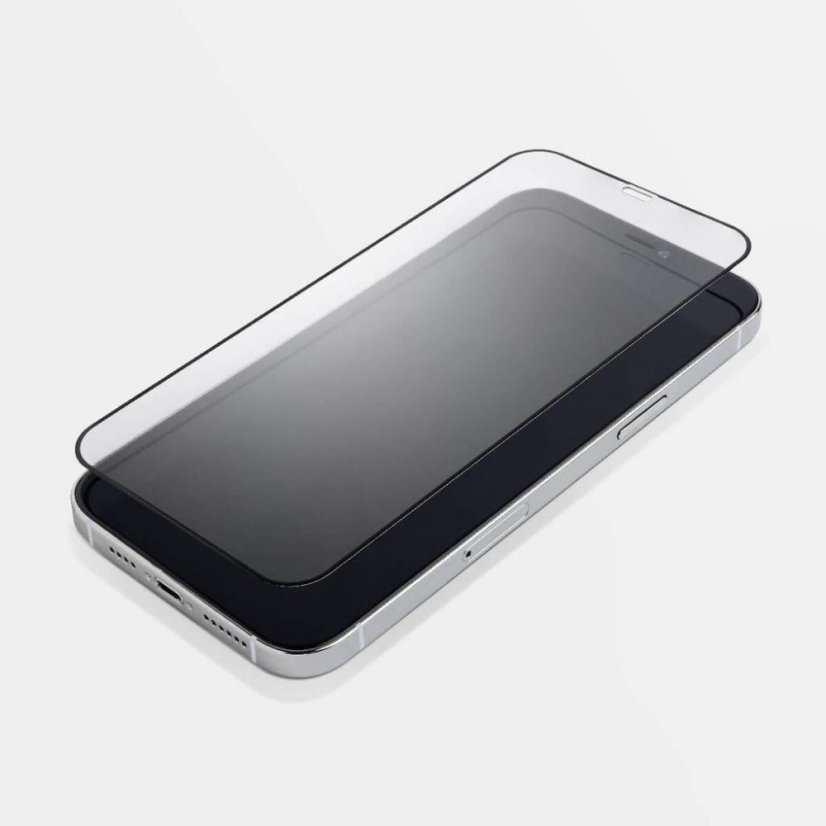 Védő edzett üveg fekete élekkel Apple iPhone 12 készülékhez