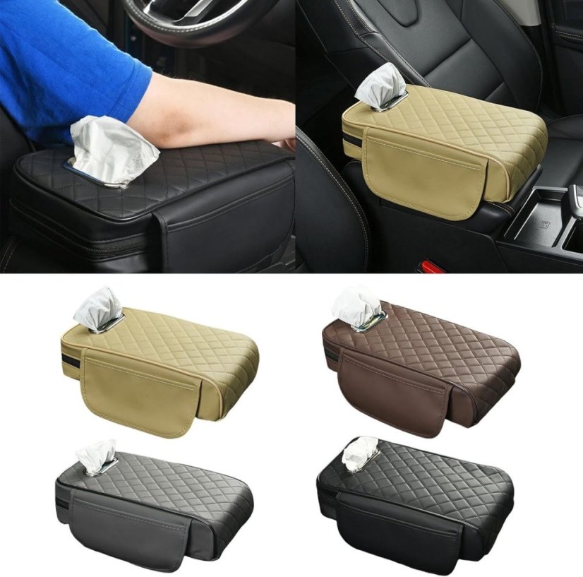 Seat Armrest Box Heightening Storage Bag Black