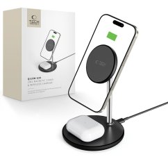 Bezdrôtová nabíjačka Tech-Protect Qi15W-A39 2v1 Magnetic Magsafe Wireless Charger Black