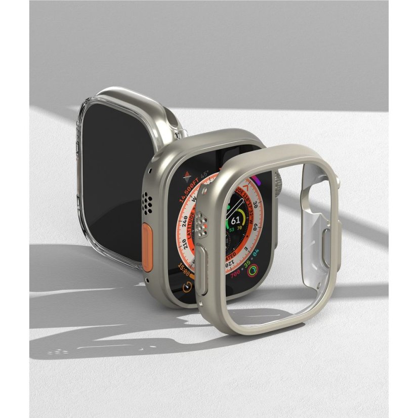 2ks v balení, set krytov Ringke Slim 2-Pack Apple Watch Ultra 1 / 2 (49 mm) Clear & Titanium Grey