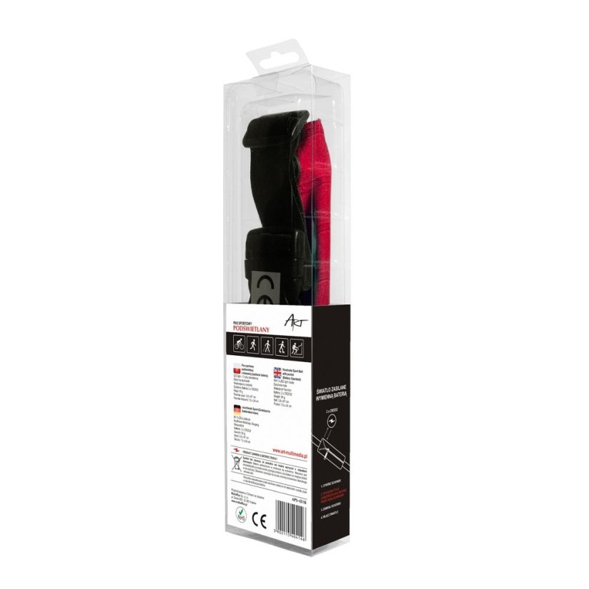 Tok Art Sport Belt With Case And Light Aps-01R Red