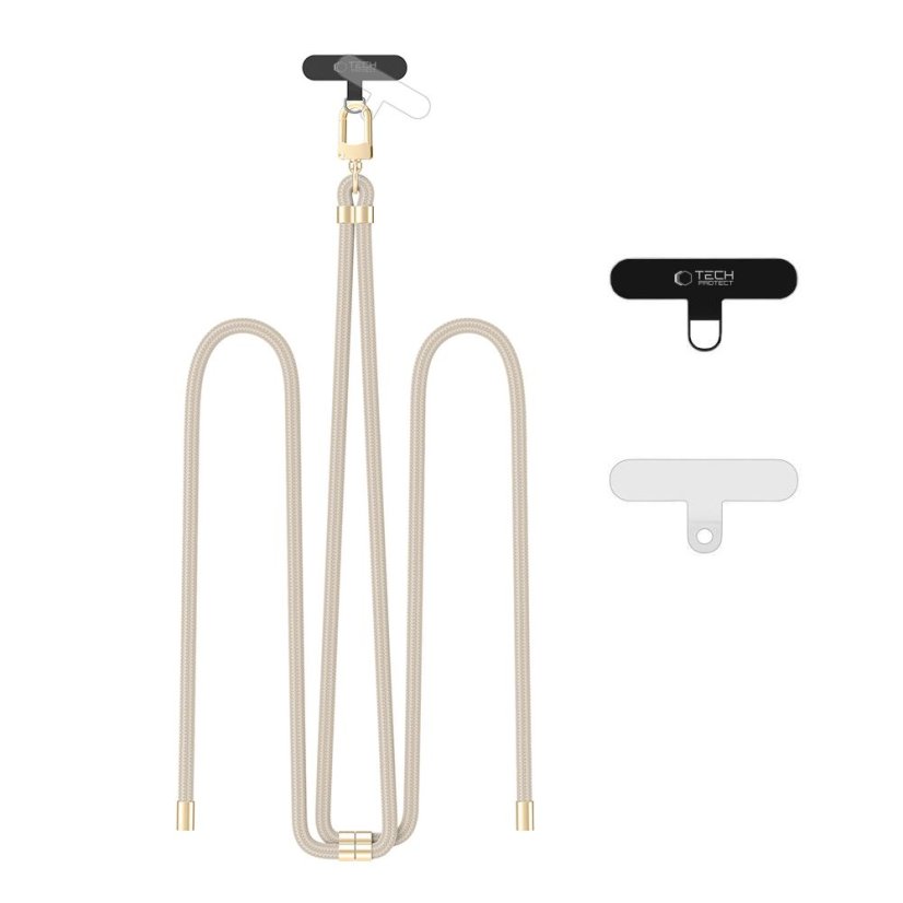 Tech-Protect C7S kötél keresztóraszíj Taupe/Gold