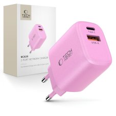 Tech-Protect Nca20 2portová síťová nabíječka PD 20W / QC3.0 Baby Pink