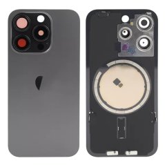 Apple iPhone 15 Pro - Náhradné zadné sklo housingu so sklíčkom kamery a MagSafe (Black Titanium)