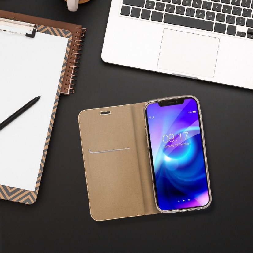 Kryt Forcell LUNA Book Gold  Xiaomi POCO M4 Pro 5G  zlatý