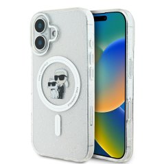 Karl Lagerfeld IML Glitter Karl and Choupette MagSafe zadný kryt pre iPhone 16 Transparent Karl Lagerfeld IML Glitter Karl and Choupette MagSafe zadný kryt pre iPhone 16 Transparent