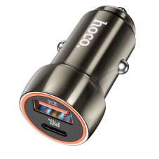 Nabíjačka auta Car Charger Hoco USB A + USB C Pd Qc3.0 3A 20W Z46A Metal Gray